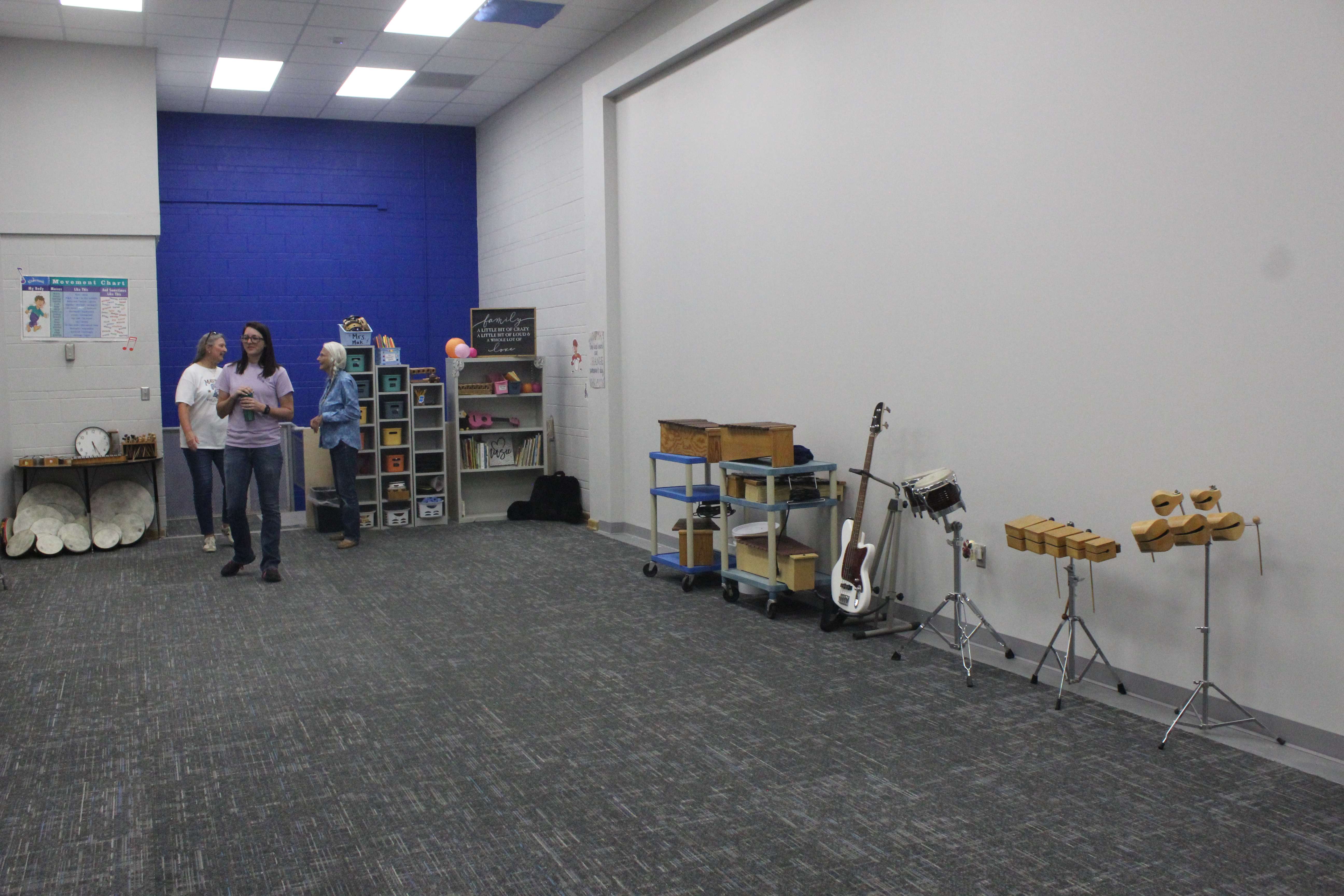 The school's stage was converted into a new music room.&nbsp;Photo by Cristina Janney/Hays Post