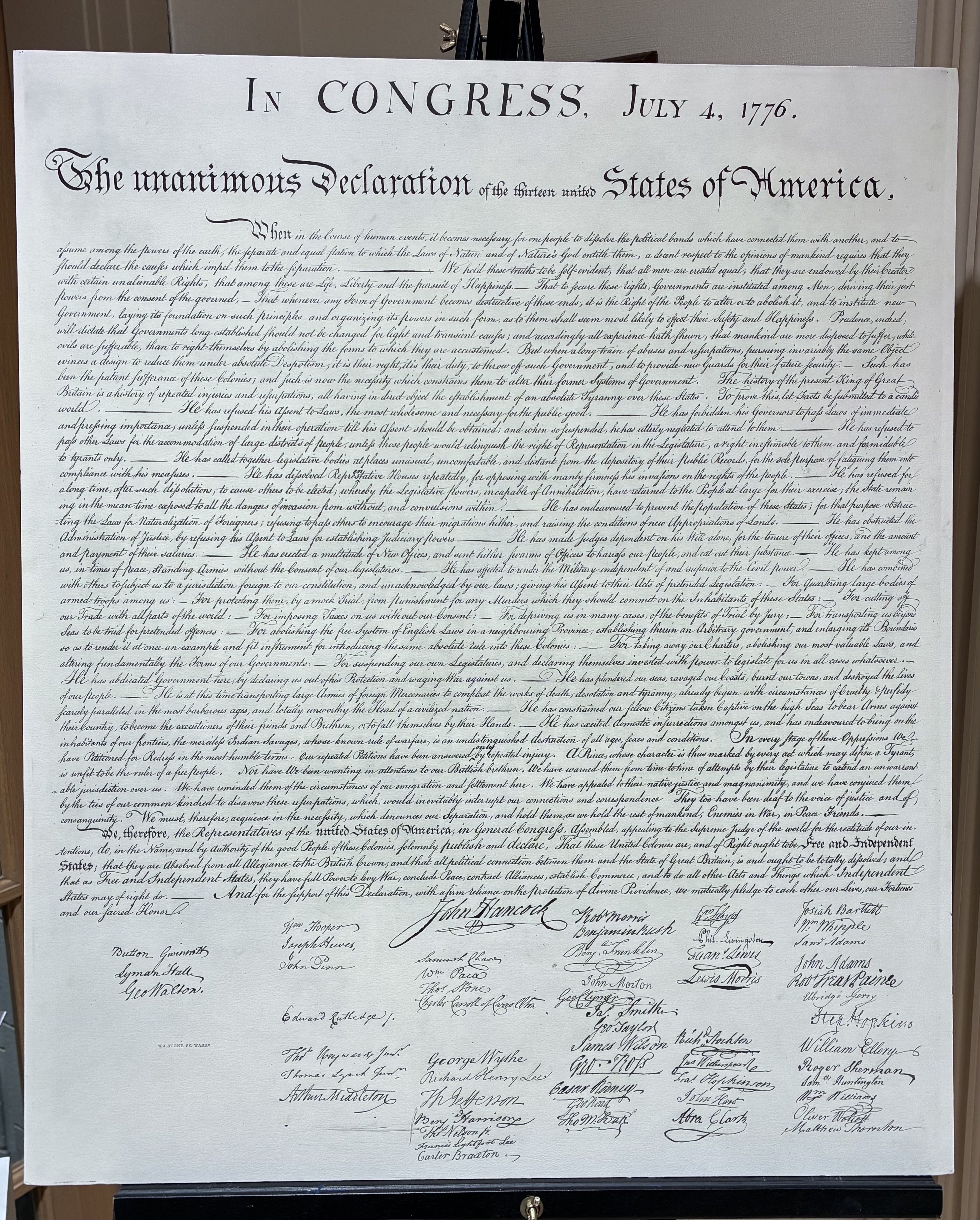 A copy of the Declaration of Independence is displayed at the Hays Public Library.&nbsp;Photo by Alin Hett/Hays Post<br>