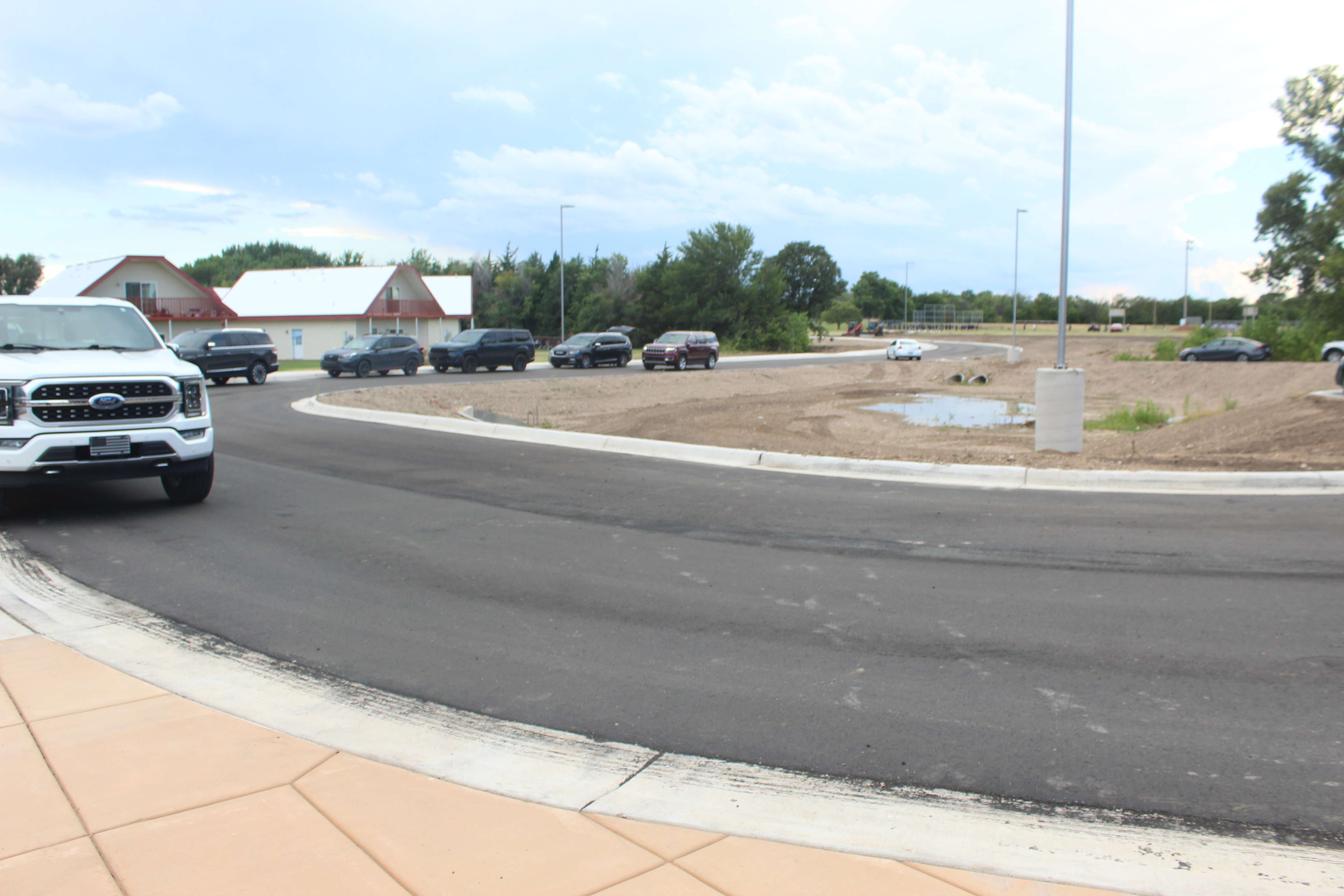 A new drive off of 12th Street for pick up and drop off was added to alleviate congestion on Hall Street.&nbsp;Photo by Cristina Janney/Hays Post