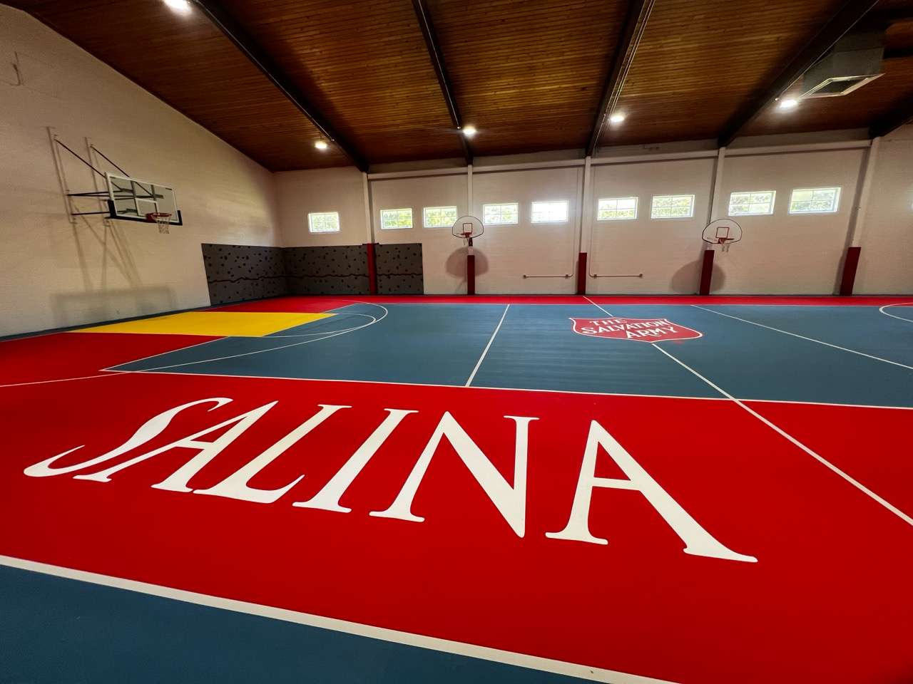 Renovated gymnasium floor - photo, Nicolas Fierro