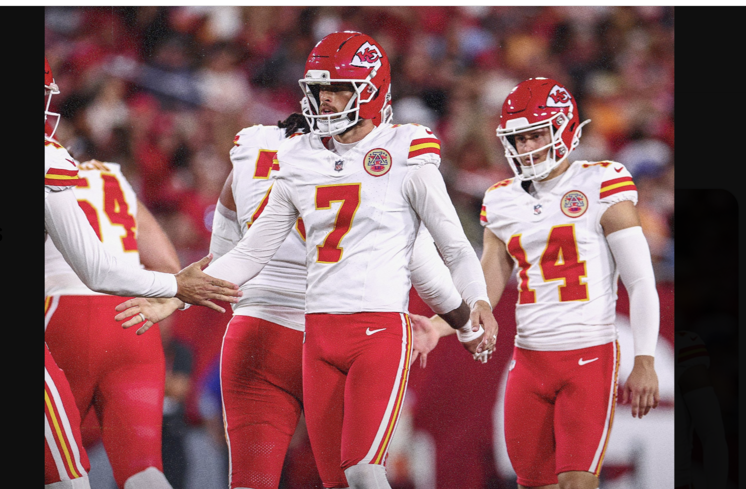 “You've got to make your kicks. Miss an extra point, miss a game-winner. That's what I care about, not the 69-yarder or whatever it was,” Butker said. Photo Kansas City Chiefs