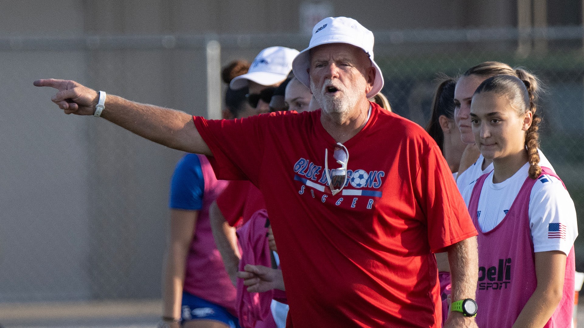 Head coach Sammy Lane and the Blue Dragon women's soccer team lost 3-0 on Sunday to No. 10-ranked Cochise in Gillette, WY. (Andrew Carpenter/Digital Fox Photography)