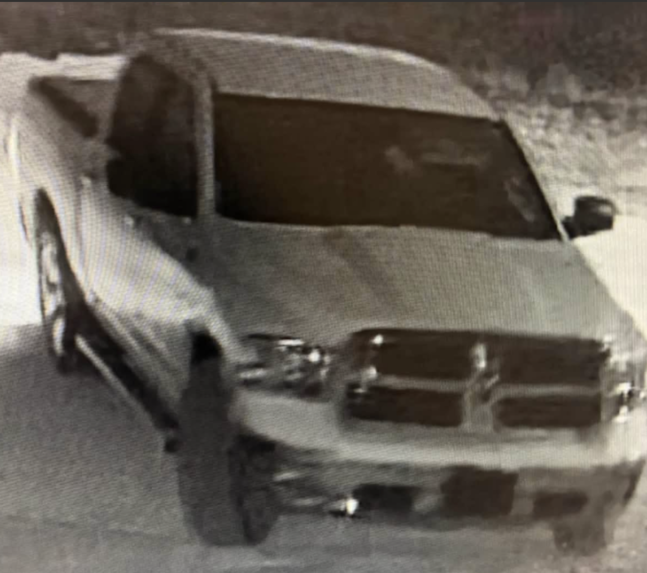 Surveillance footage of suspect connected to alleged burglary in Saline County, driving in a white Dodge RAM truck- Image provided by the Saline County Sheriff's Office