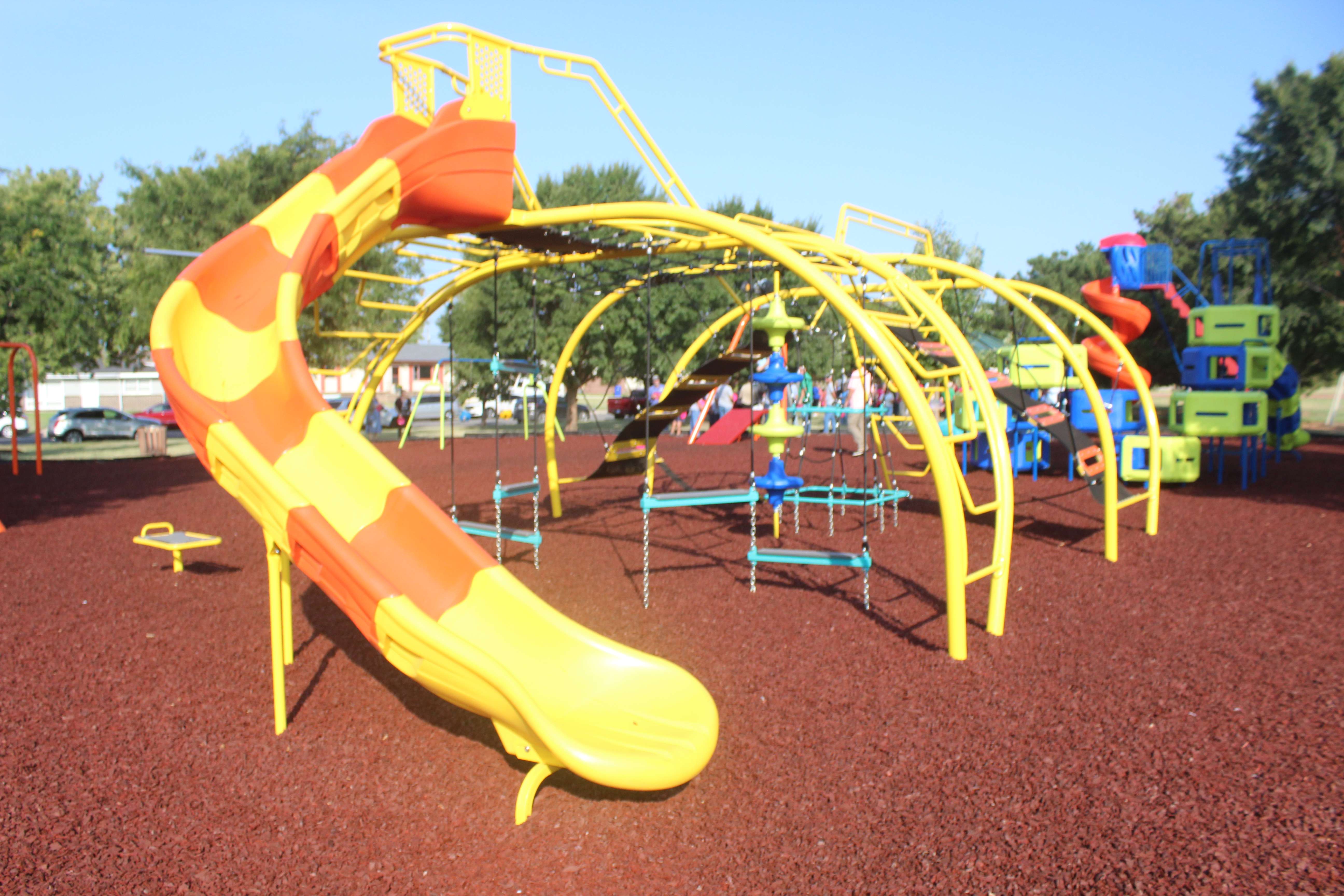 New playground equipment at Sunrise Park. Photo by Cristina Janney/Hays Post