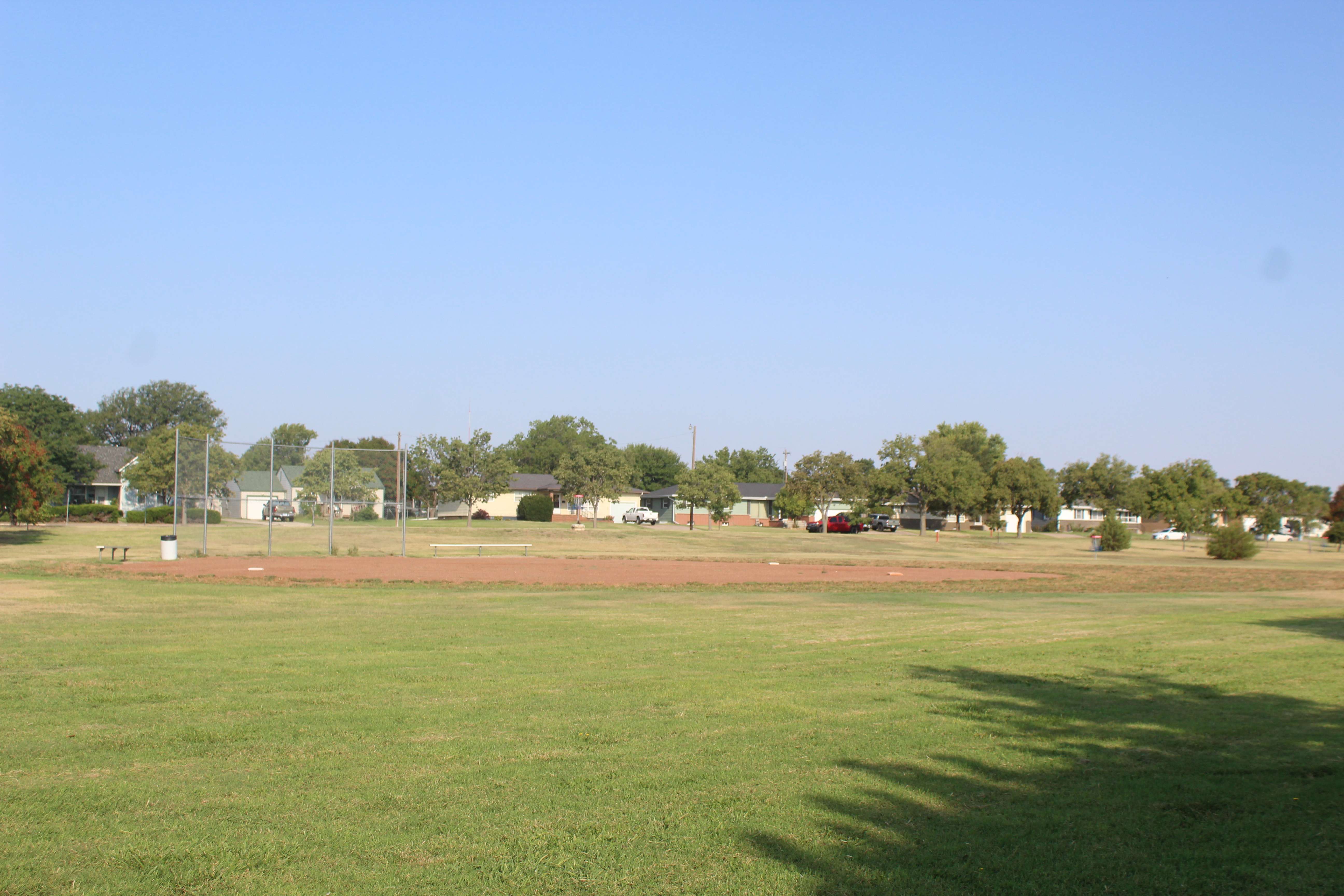 New infield dirt was laid on the two ballfields at Sunrsie Park thanks to donated service from M&D Excavating. Photo by Cristina Janney/Hays Post