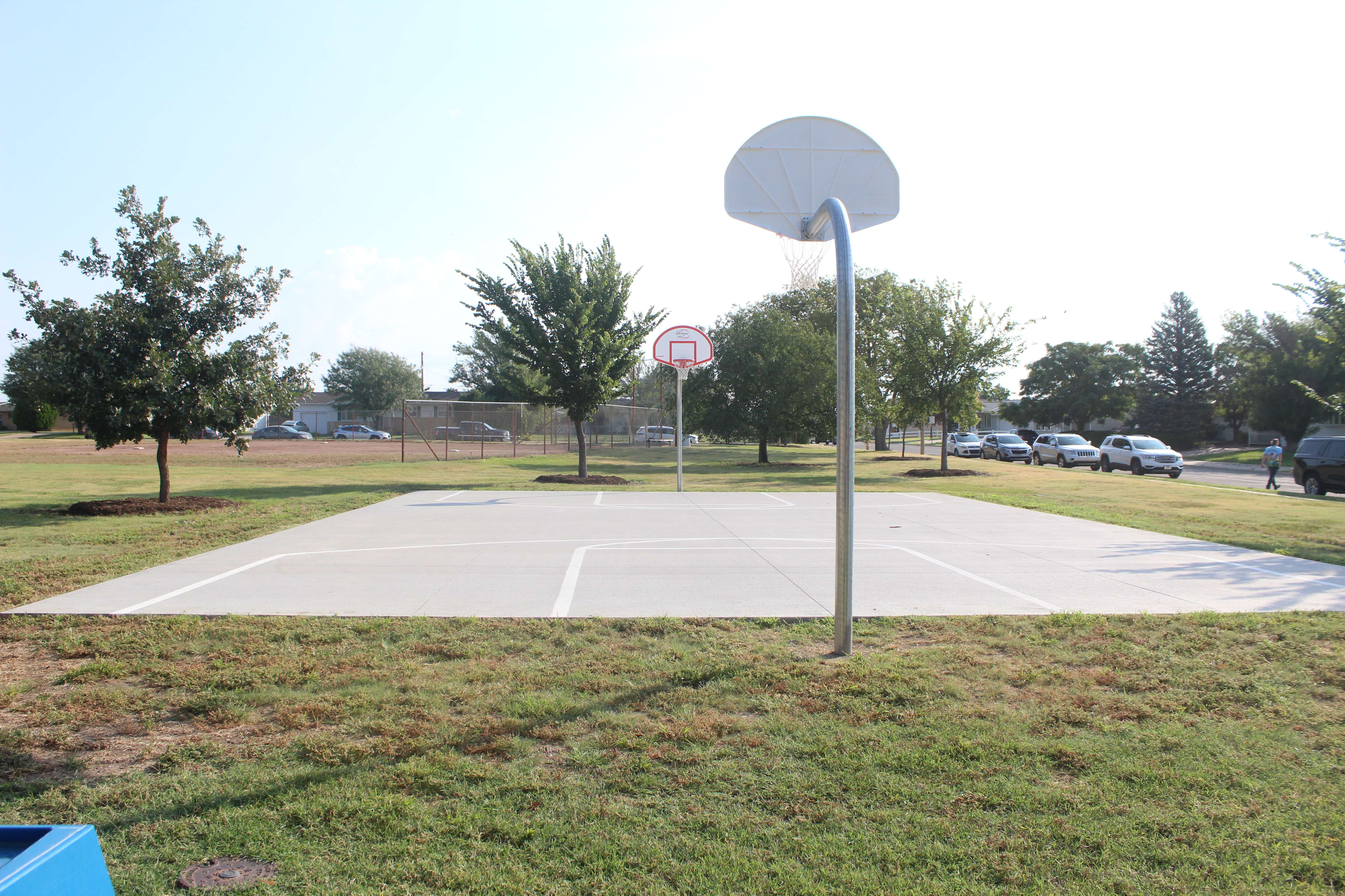 A new regulation-size basketball court was installed at Sunrise Park. Photo by Cristina Janney/Hays Post 