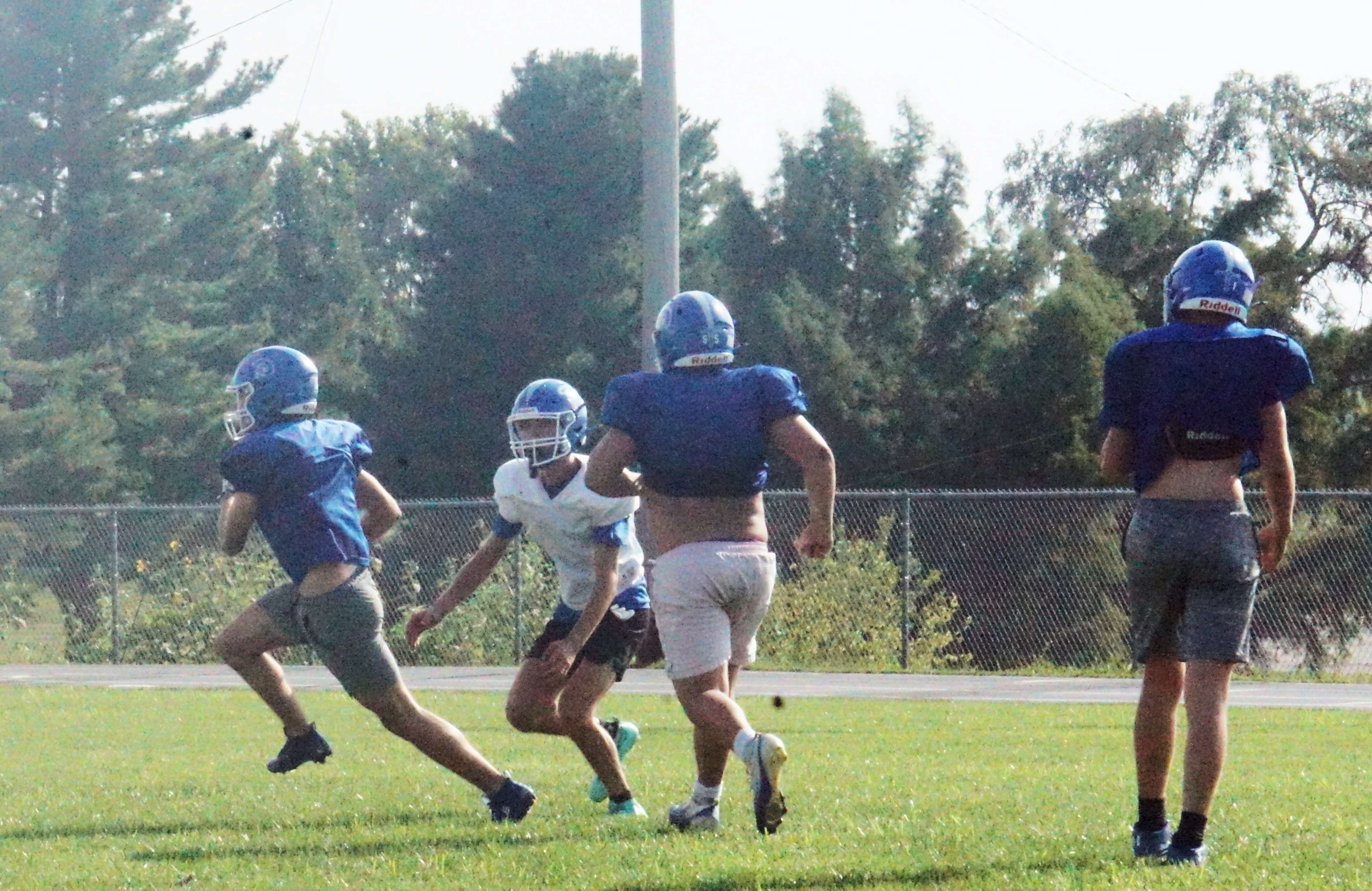 The Troy Trojans practice 8-on-8 ahead of their first season in 8-man football/ Photo by Matt PIke