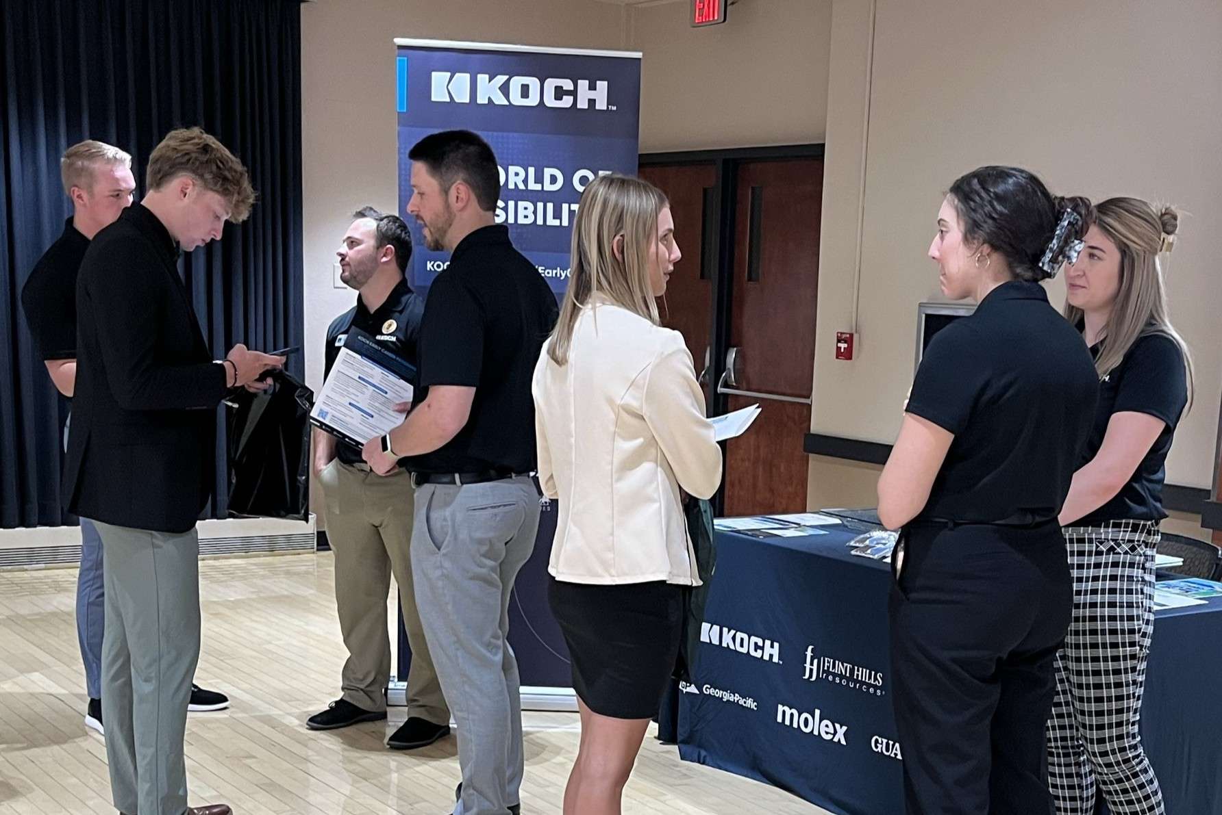 Fort Hays State University students meet with potential employers. Photo courtesy FHSU