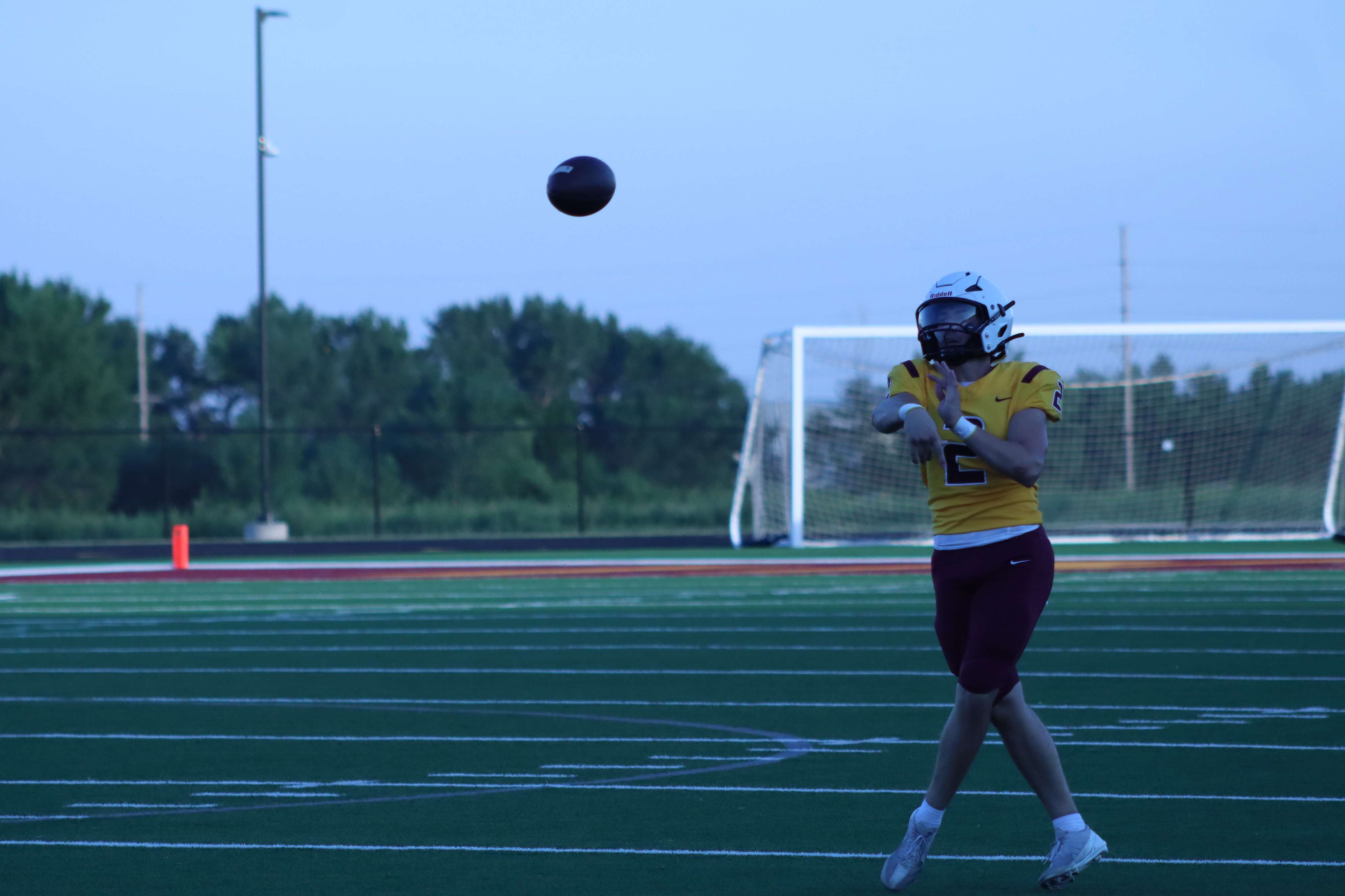 On the move, Joey Dintino unleases a pass.