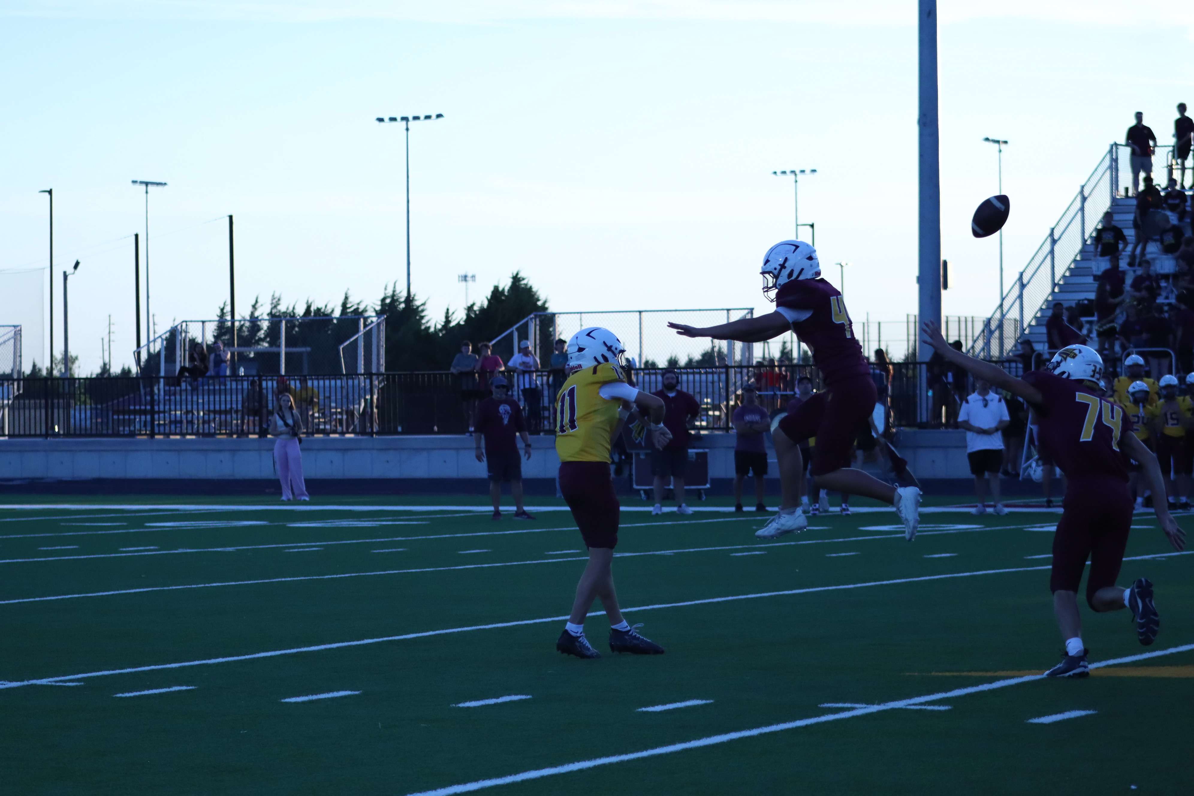 (11) Owen Bieker just gets a pass away.