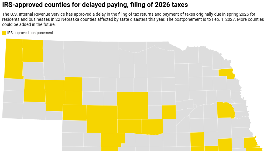 Map: Zach Wendling/Nebraska Examiner Source: Internal Revenue Service&nbsp;