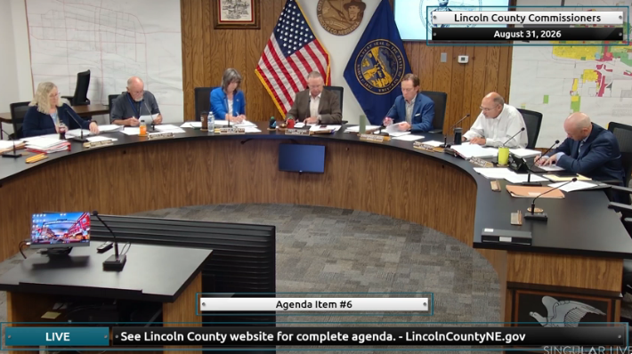 County Commissioners Meeting August 31, 2026 was held in the North Platte City Council Chambers to accommodate for an expected high turn out of public attendants for the public hearing on data center regulations.  