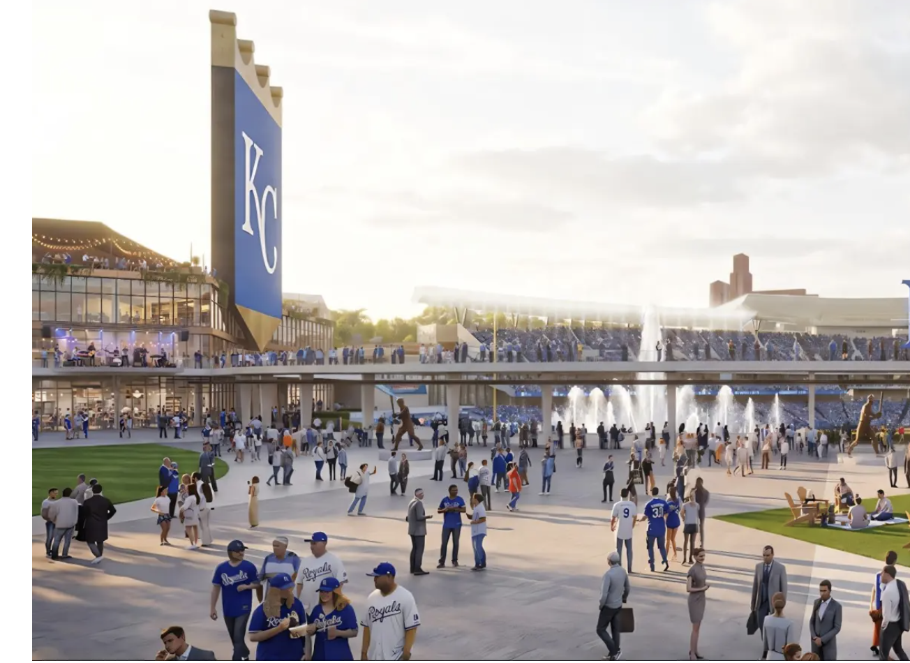 A rendering of the entrance of a proposed new baseball stadium in Kansas City (courtesy photo).