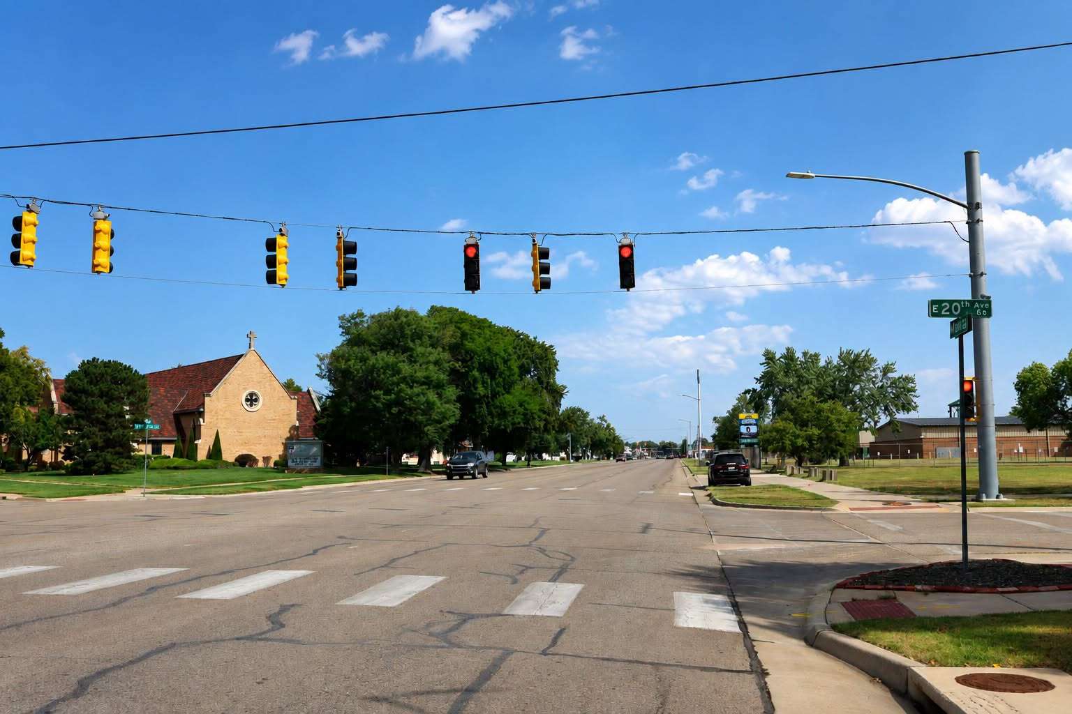 Temporary signals installed on north Main ahead of the Kansas State Fair. (Photo courtesy of City of Hutchinson).
