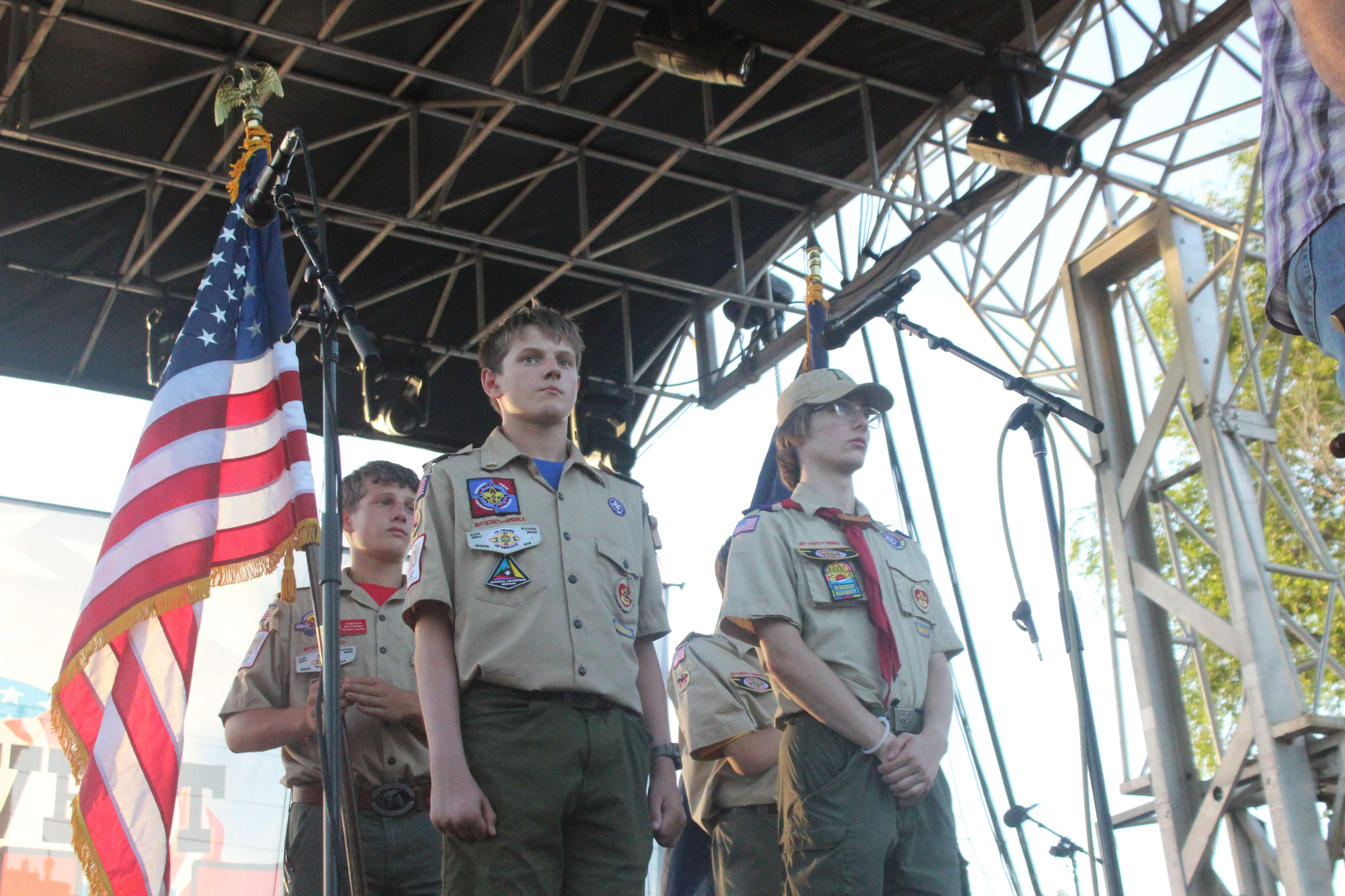 Scouting America Scouts presenting the colors at the WIld West Festival this year. Photo by Cristina Janney/Hays Post