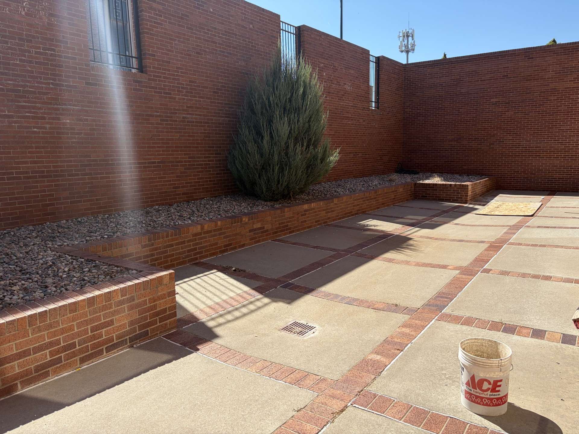 The courtyard of the new Hays police station. Photo by Becky Kiser/Hays Post
