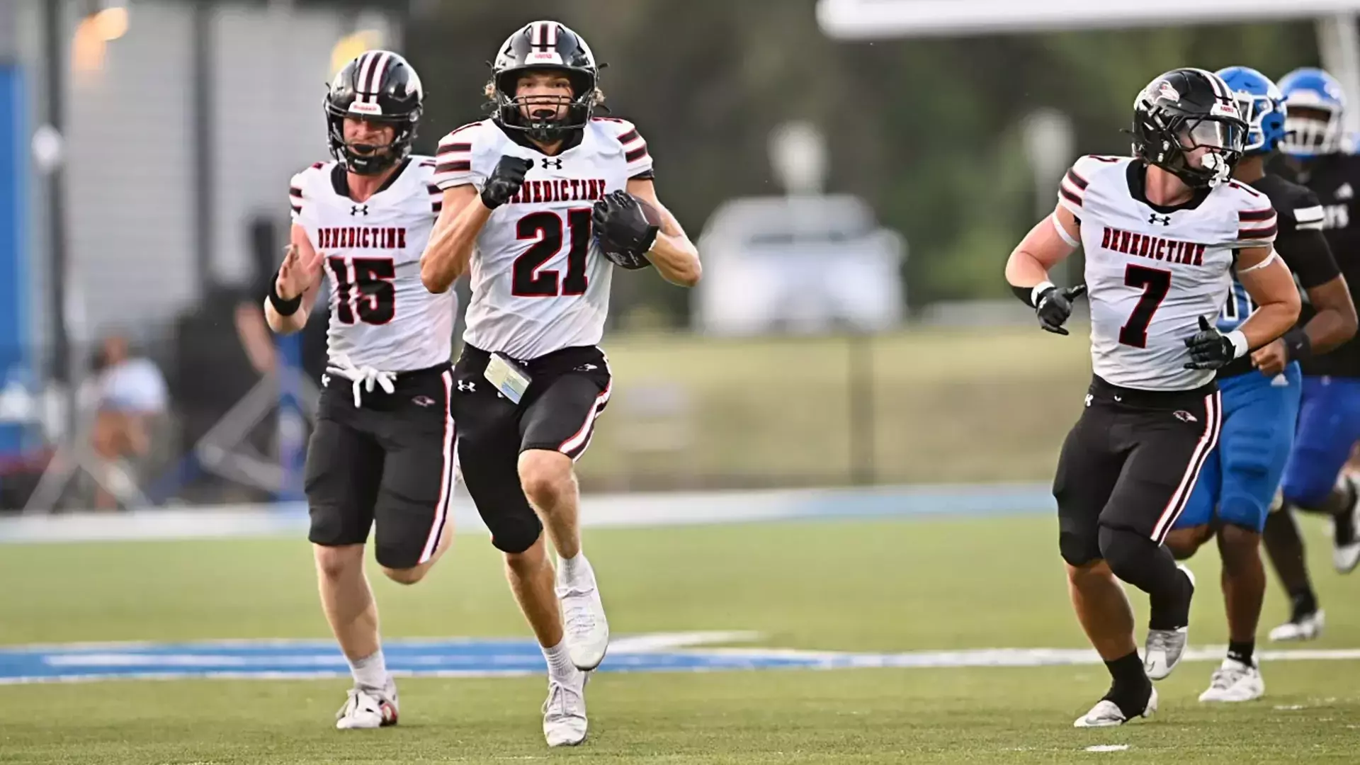 The Benedictine Ravens scored 33 unanswered points to beat Peru State 47-6 for their first win of the season/ Photo courtesy of Todd Nugent- Benedictine Athletics