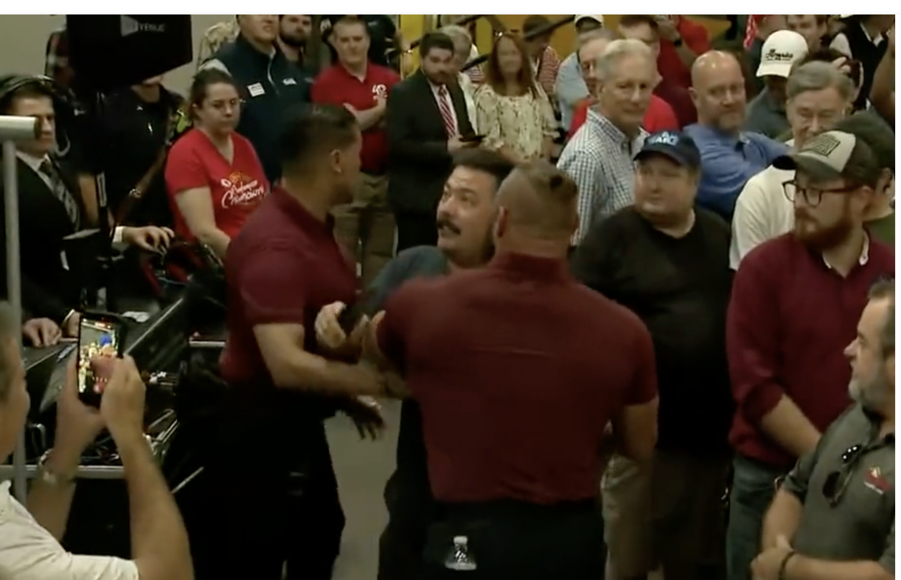 Security removed a protester from the rally -photo courtesy CSPAN