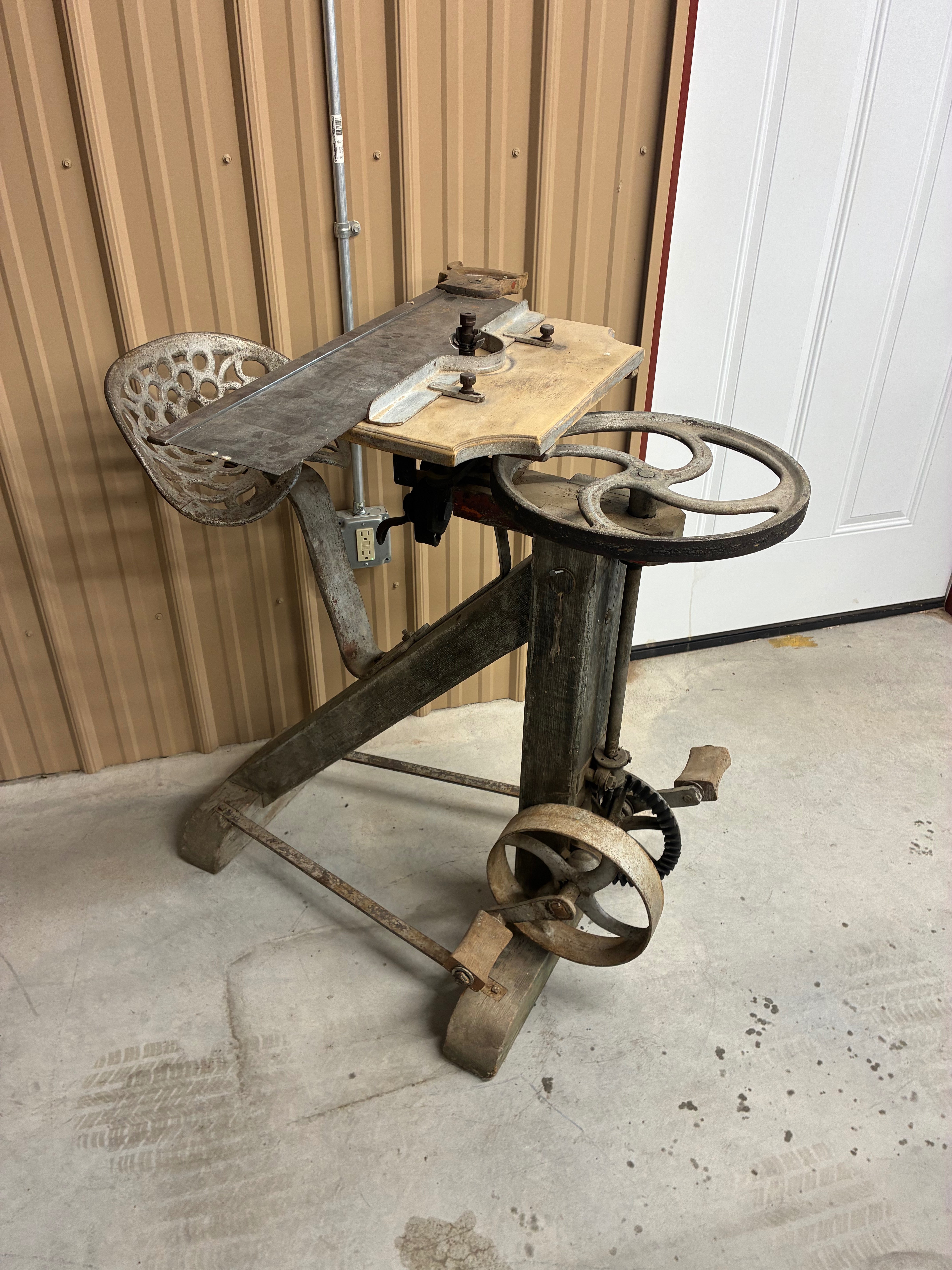 One of the oldest pieces of machinery at Hays Planing Mill reflects the shop’s long history of woodworking.<br>