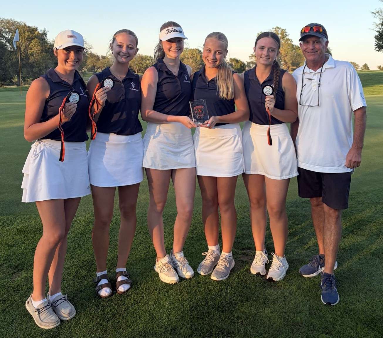 The TMP-Marian girls golf team won the Colby Invitational by five shots over Goodland Monday at the Meadow Lake Golf Course in Colby, Kan. on Monday, September 21, 2026. (Courtesy photo)