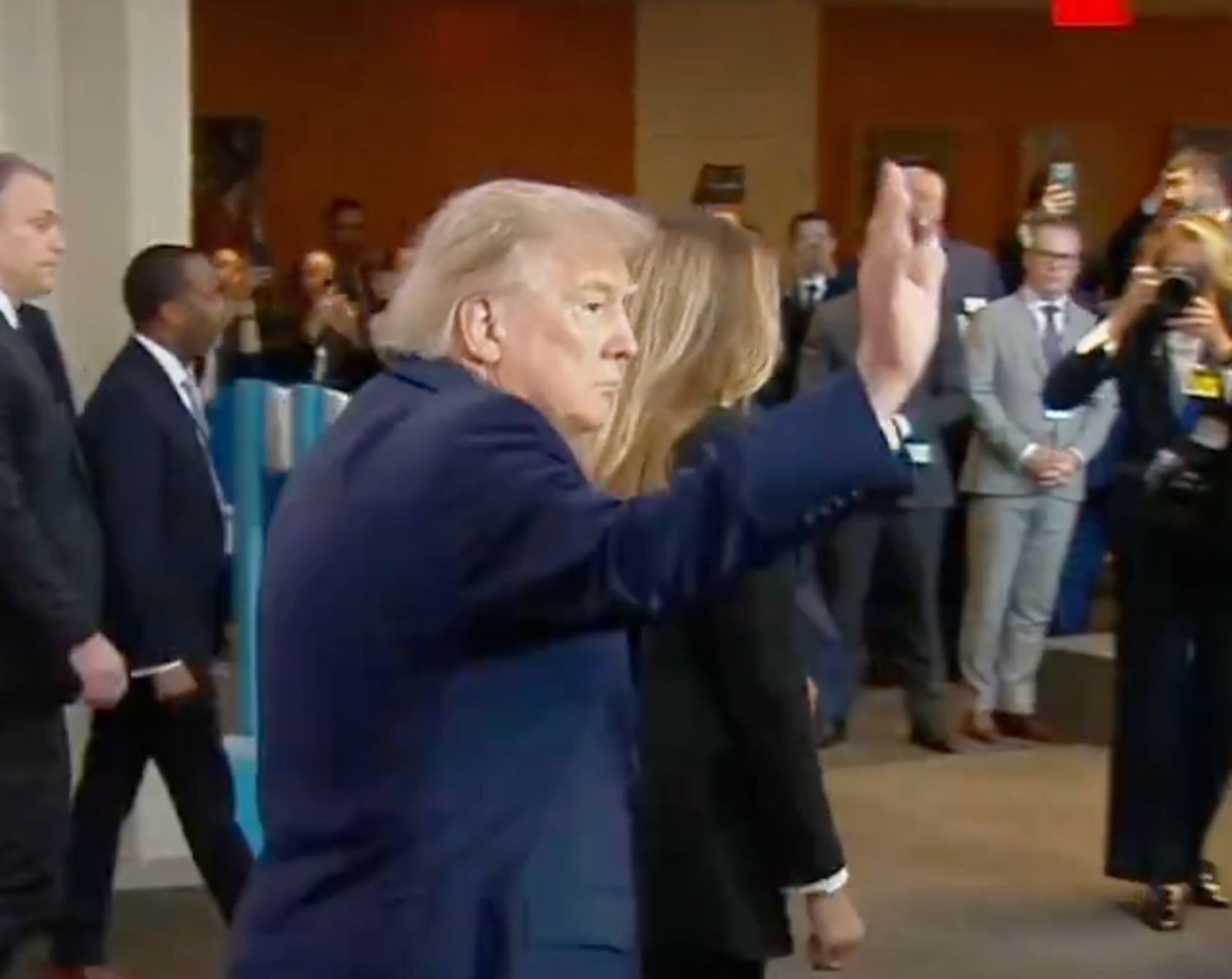 President Trump and the FIrst Lady arrive at the U.N. on Tuesday&nbsp; -image courtesy White House