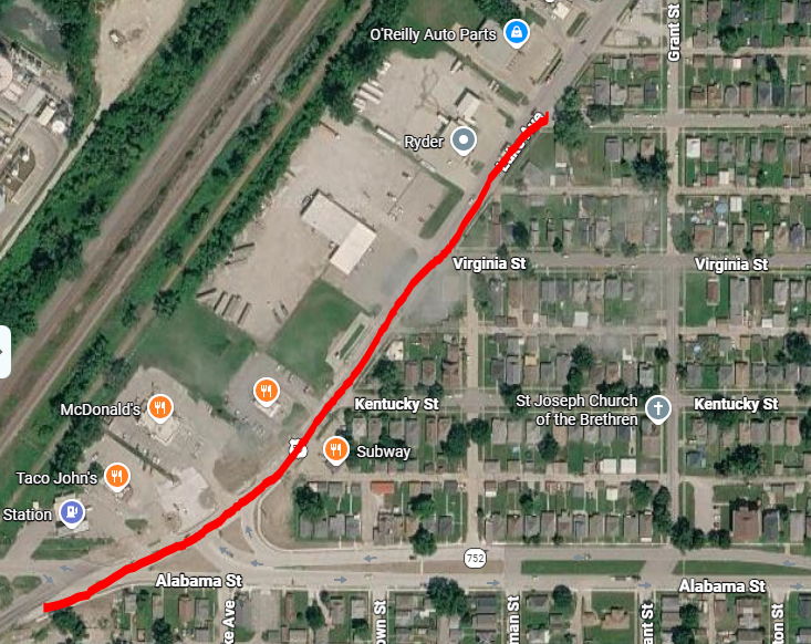 The affected area. Photo: Google Maps.