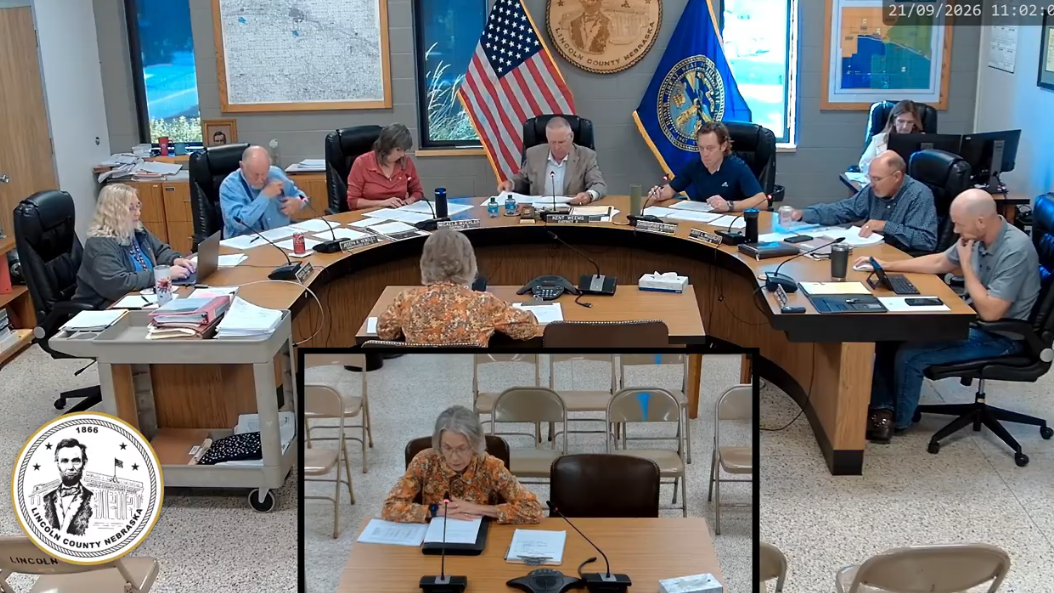 Lincoln County Budget Director Susan Maline speaks to the Lincoln County Board of Commissioners during Monday’s budget hearing. Commissioners approved the county’s 2026-27 budget following the hearing.