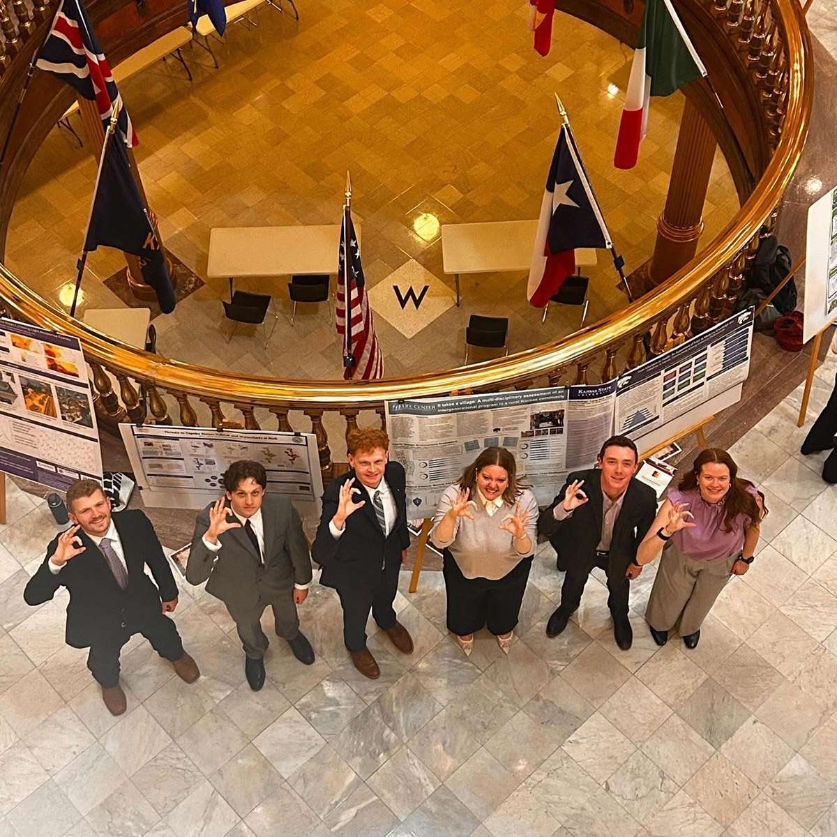 Chapman Center for Rural Studies undergraduate researchers, including several involved with the Logan LIFE Center research, presented their research last spring at the Kansas Statehouse.