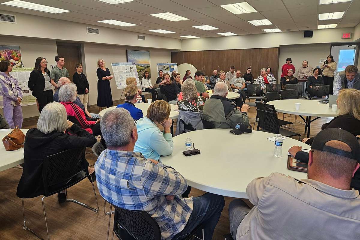 In April, K-State researchers held a town hall at the Logan LIFE Center to share some of their preliminary findings on the positive effects of intergenerational community centers on quality of life, both for children and nursing home residents. Photo courtesy Logan Manor