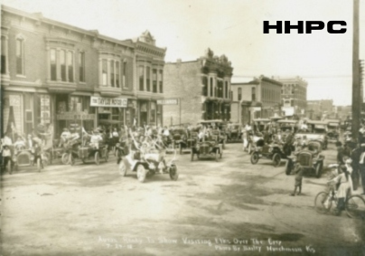 Elks Club Auto Tour - 1908 - Sherman &amp; Walnut Looking West (By Bailey). Courtesy of the Conard-Harmon Collection.