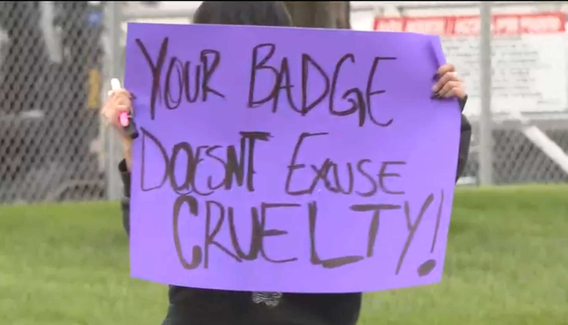 Protesters in Dodge City on Wednesday -photo courtesy KWCH