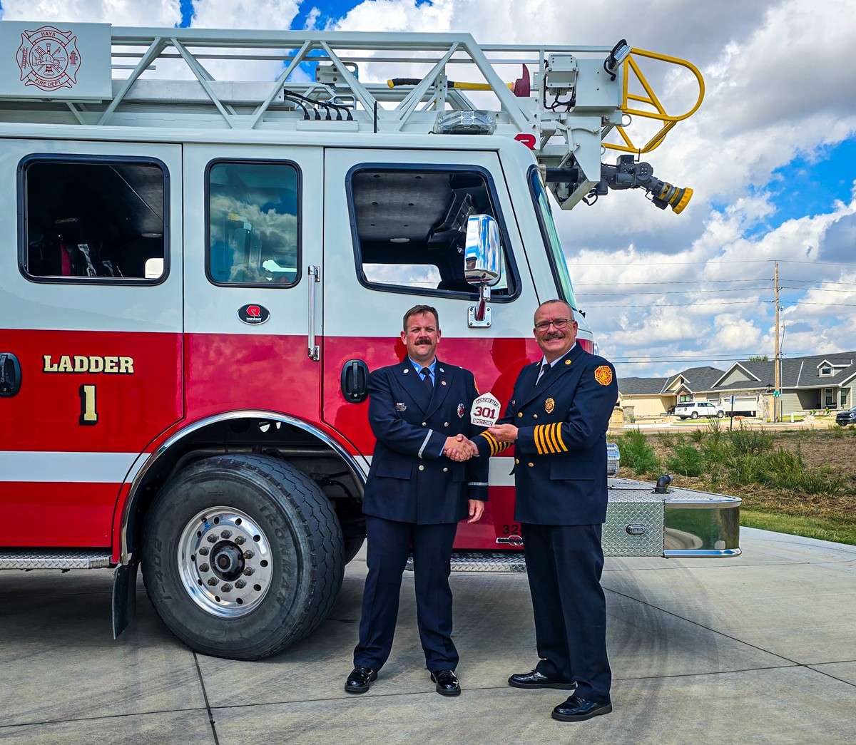 Deputy Chief Tim Detrixhe and Chief Ryan Hagans, Hays Fire Department. Photo courtesy city of Hays