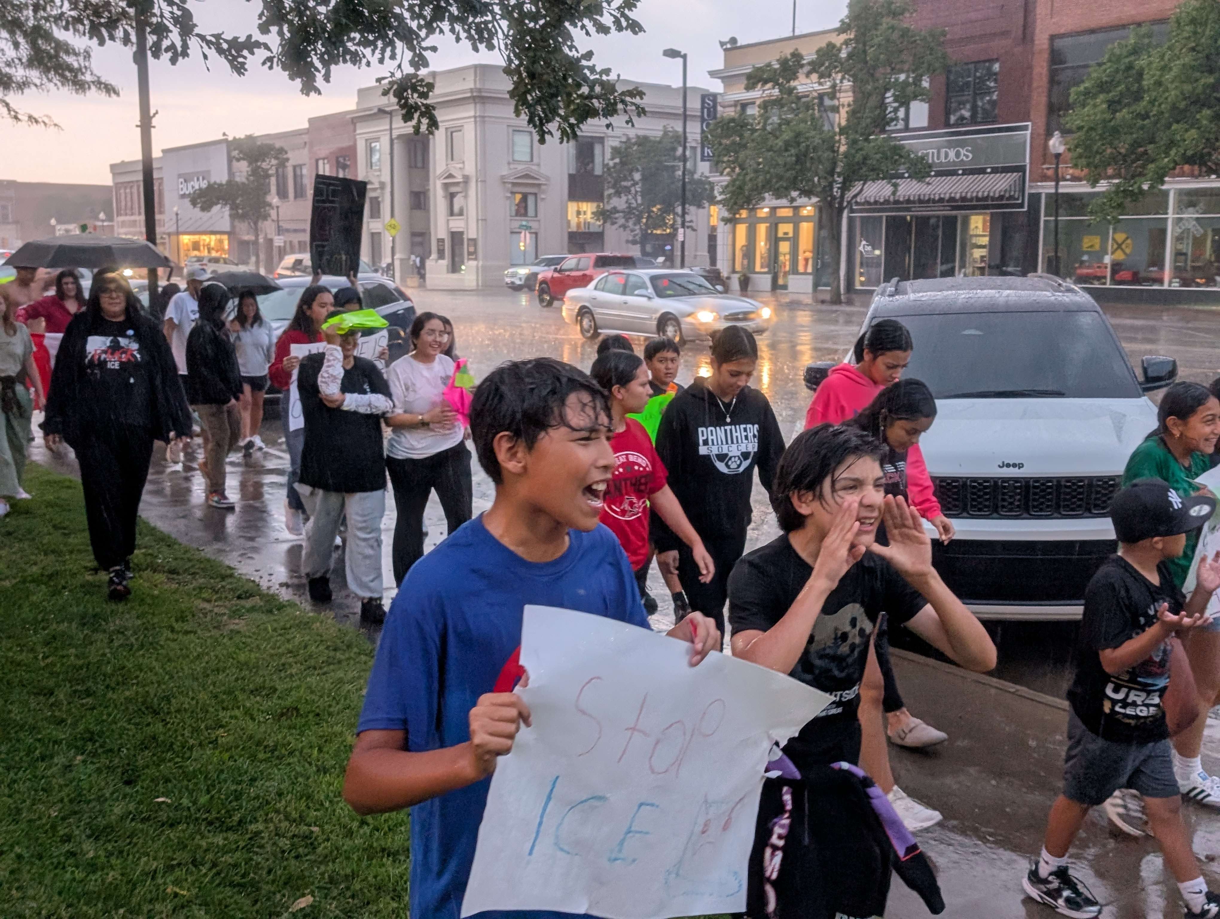 ICE protest photo by Mike Courson Great Bend Post
