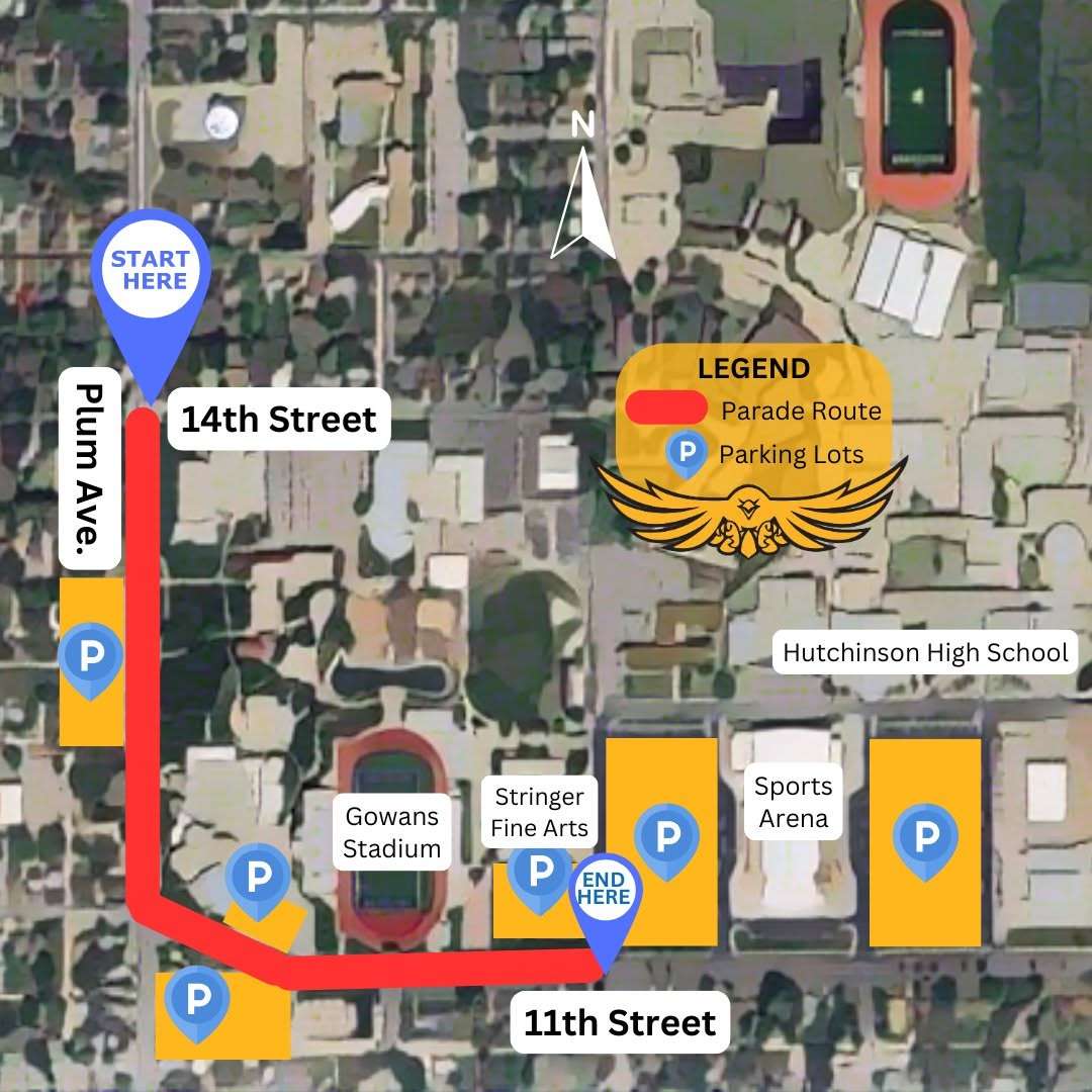HHS Homecoming parade route (Courtesy USD 308)