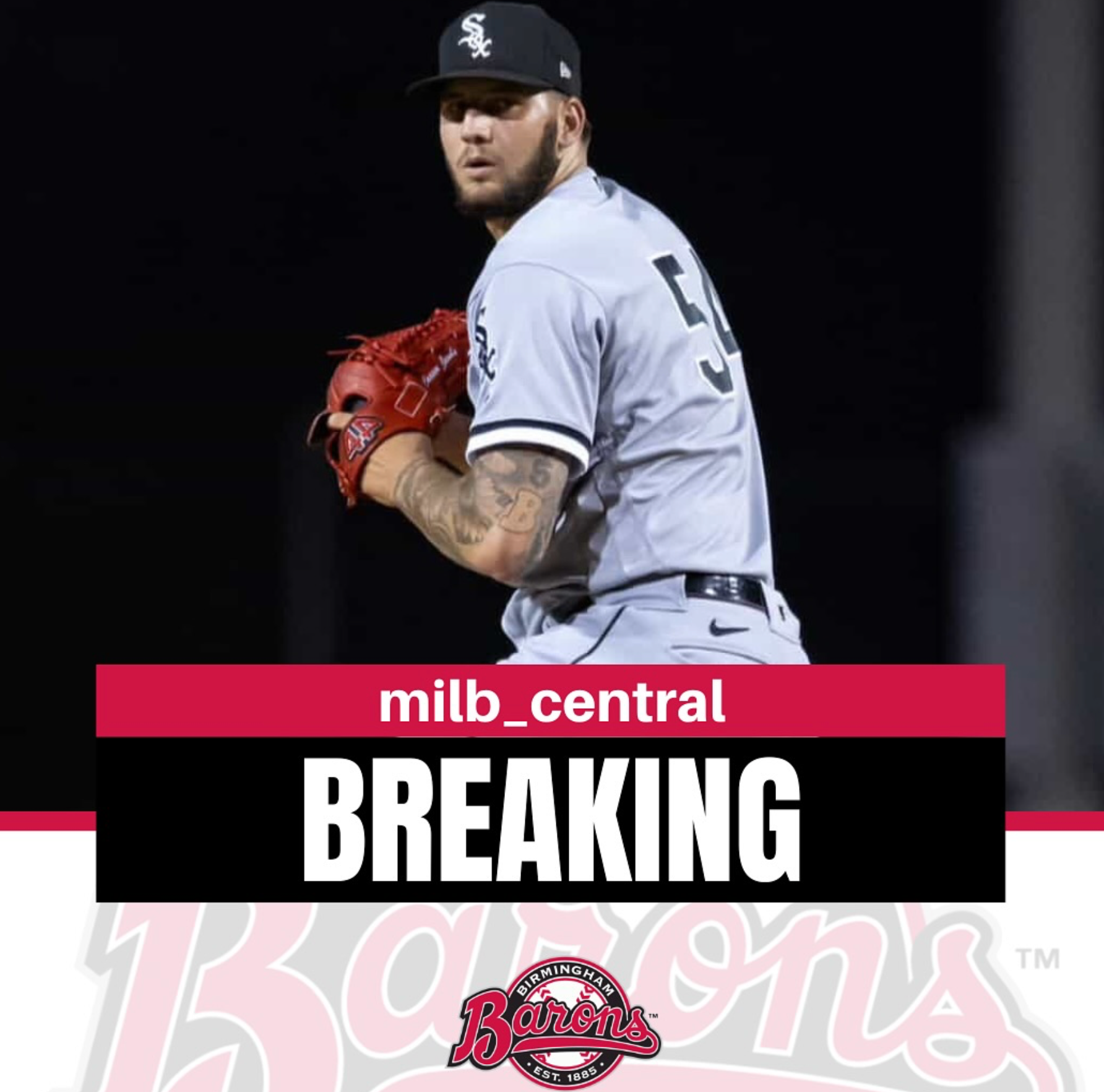 News that Carson Jacobs was being called up to the Birmingham Barons. Courtesy photo