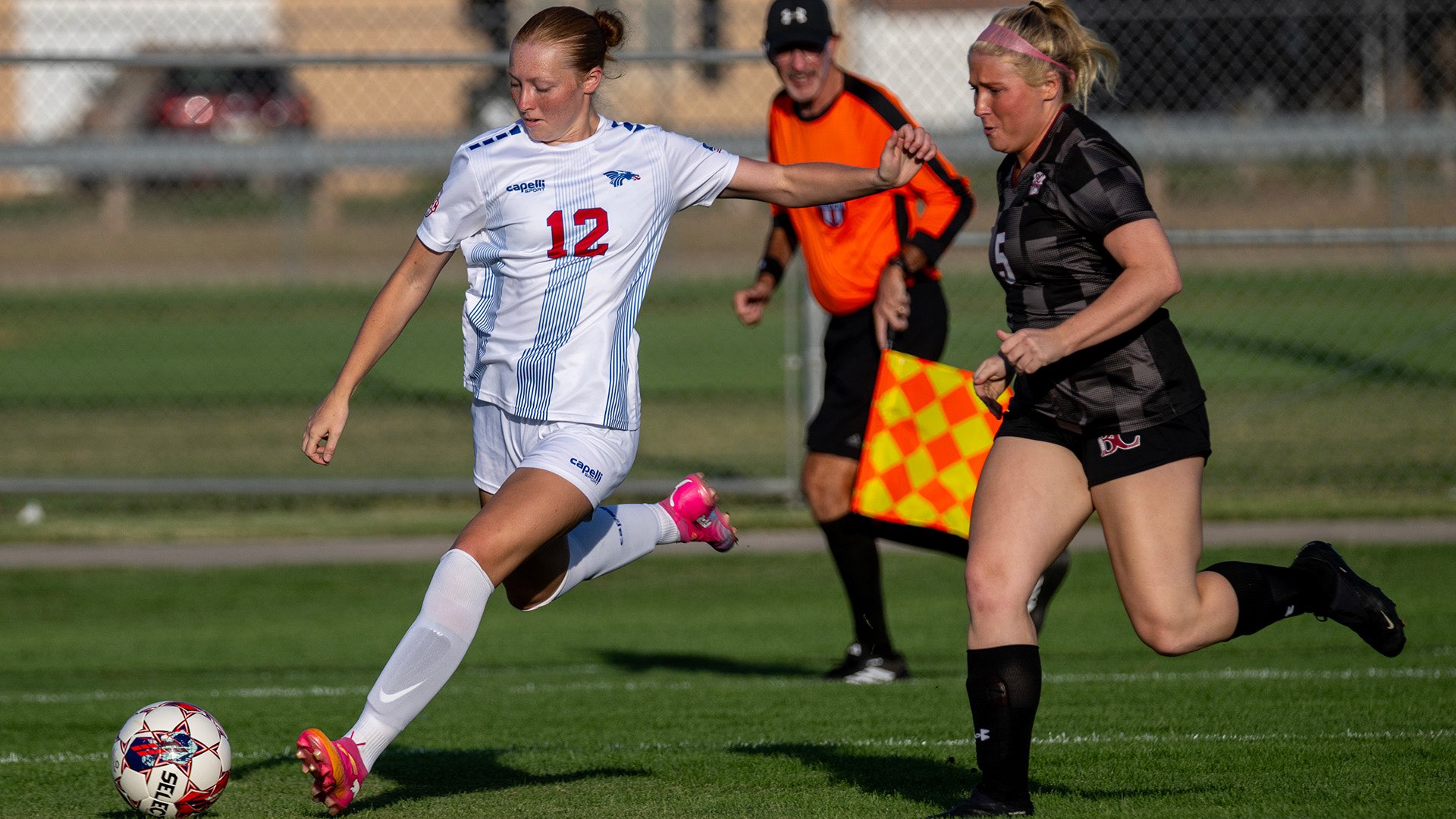 Isabell Van Fleet was named the NJCAA Division I Women's Soccer National Player of the Week after a three-goal, 7-point week last week in a pair of Hutchinson victories. (Andrew Carpenter/Digital Fox Photography)